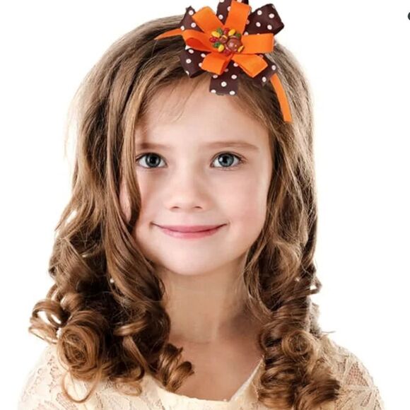 Thanksgiving Turkey Headband and Hair Clips NEW - Picture 3 of 6